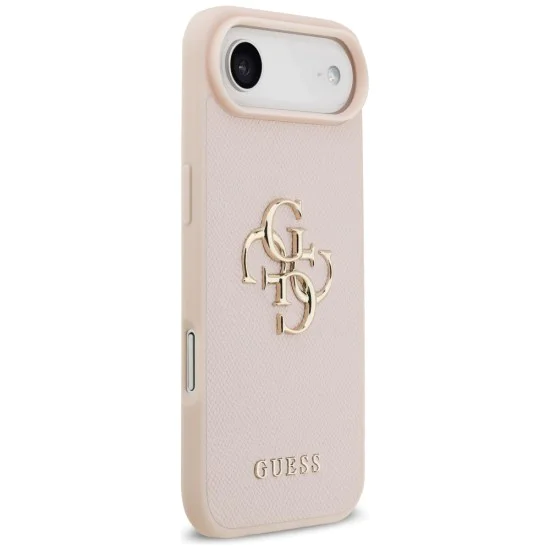 Калъф за iPhone 17 Air - Guess - Hardcase 4G Grained Big and Classic Logo (GUHCP17MPGT4MBP) - Розов