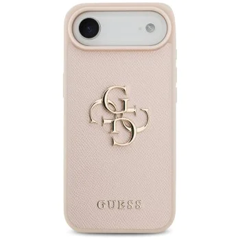 Калъф за iPhone 17 Air - Guess - Hardcase 4G Grained Big and Classic Logo (GUHCP17MPGT4MBP) - Розов