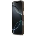Калъф за iPhone 17 - Guess - Зърнесто стразно лого MagSafe (GUHMP17SPGCRMDEW) - Кафяв