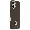 Калъф за iPhone 17 - Guess - Зърнесто стразно лого MagSafe (GUHMP17SPGCRMDEW) - Кафяв