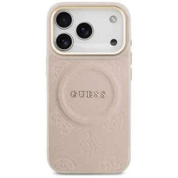 Калъф за iPhone 17 Pro - Guess - Peony Hot Stamp MagSafe (GUHMP17LPSAMSECP) - Розов