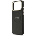 Калъф за iPhone 17 Pro Max - Guess - Peony Hot Stamp MagSafe (GUHMP17XPSAMSECK) - Черен