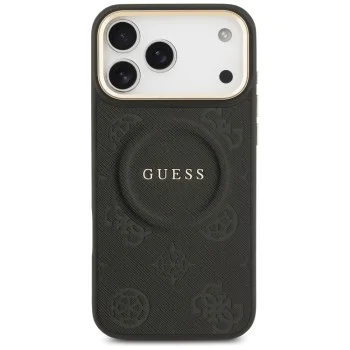 Калъф за iPhone 17 Pro Max - Guess - Peony Hot Stamp MagSafe (GUHMP17XPSAMSECK) - Черен