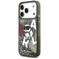 Калъф за iPhone 17 Pro - Karl Lagerfeld - Liquid Glitter Choupette Logo MagSafe (KLHMP17LLCHSCTDK) - Черен