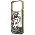 Калъф за iPhone 17 Pro - Karl Lagerfeld - Liquid Glitter Choupette Logo MagSafe (KLHMP17LLCHSCTDK) - Черен