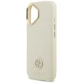 Калъф за iPhone 17 - Guess - Grained Strass Logo MagSafe (GUHMP17SPGCRMDEE) - Бежов