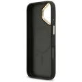 Калъф за iPhone 17 - Guess - Зърнесто стразно лого MagSafe (GUHMP17SPGCRMDEK) - Черен