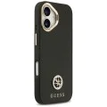 Калъф за iPhone 17 - Guess - Зърнесто стразно лого MagSafe (GUHMP17SPGCRMDEK) - Черен