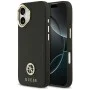 Калъф за iPhone 17 - Guess - Зърнесто стразно лого MagSafe (GUHMP17SPGCRMDEK) - Черен