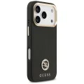 Калъф за iPhone 17 Pro - Guess - Зърнесто стразно лого MagSafe (GUHMP17LPGCRMDEK) - Черен