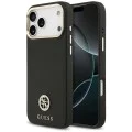 Калъф за iPhone 17 Pro Max - Guess - Зърнесто стразно лого MagSafe (GUHMP17XPGCRMDEK) - Черен
