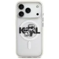 Калъф за iPhone 17 Pro - Karl Lagerfeld - IML Glitter Karl & Choupette Sketch Logo MagSafe (KLHMP17LHGKCGKBT) - Прозрачен