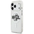 Калъф за iPhone 17 Pro - Karl Lagerfeld - IML Glitter Karl & Choupette Sketch Logo MagSafe (KLHMP17LHGKCGKBT) - Прозрачен