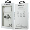 Калъф за iPhone 17 Pro - Karl Lagerfeld - IML Glitter Karl & Choupette Sketch Logo MagSafe (KLHMP17LHGKCGKBT) - Прозрачен