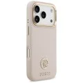 Калъф за iPhone 17 Pro - Guess - Grained Strass Logo MagSafe (GUHMP17LPGCRMDEP) - Розов