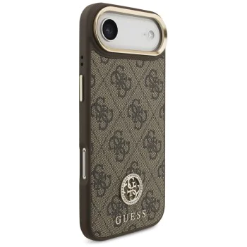 Калъф за iPhone 17 Air - Guess - 4G Strass Logo MagSafe (GUHMP17MP4GRMDEW) - Кафяв