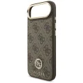 Калъф за iPhone 17 Air - Guess - 4G Strass Logo MagSafe (GUHMP17MP4GRMDEW) - Кафяв