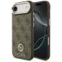 Калъф за iPhone 17 Air - Guess - 4G Strass Logo MagSafe (GUHMP17MP4GRMDEW) - Кафяв
