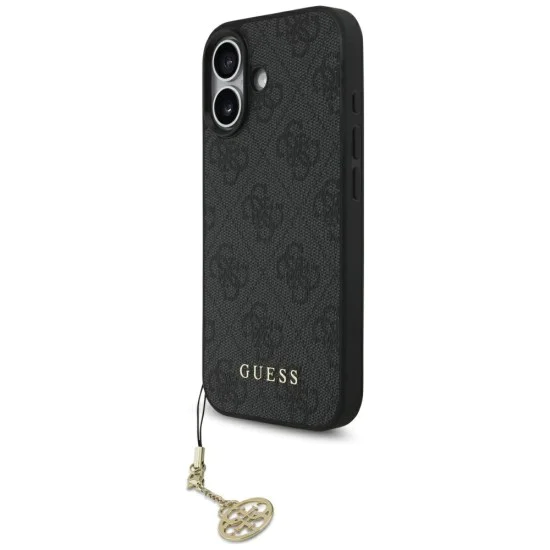 Калъф за iPhone 17 - Guess - Hardcase 4G Charm Cradle MagSafe (GUHMP17SGF4GCK) - Черен