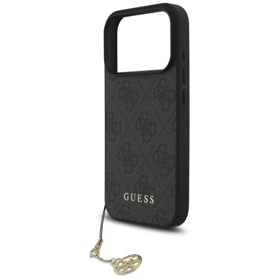 Калъф за iPhone 17 Pro Max - Guess - Hardcase 4G Charm Cradle MagSafe (GUHMP17XGF4GCK) - Черен