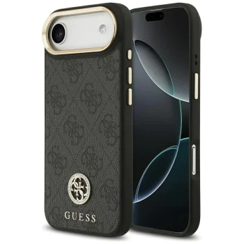 Калъф за iPhone 17 Air - Guess - Hardcase 4G Strass Logo MagSafe (GUHMP17MP4GRMDEK) - Черен