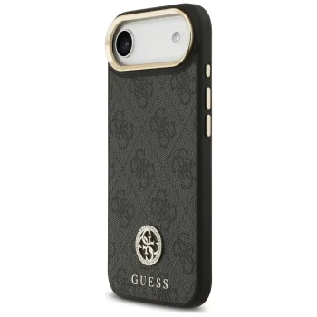 Калъф за iPhone 17 Air - Guess - Hardcase 4G Strass Logo MagSafe (GUHMP17MP4GRMDEK) - Черен