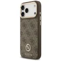 Калъф за iPhone 17 Pro Max - Guess - Hardcase 4G Strass Logo MagSafe (GUHMP17XP4GRMDEW) - Кафяв