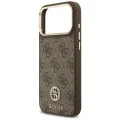 Калъф за iPhone 17 Pro Max - Guess - Hardcase 4G Strass Logo MagSafe (GUHMP17XP4GRMDEW) - Кафяв