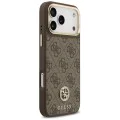 Калъф за iPhone 17 Pro Max - Guess - Hardcase 4G Strass Logo MagSafe (GUHMP17XP4GRMDEW) - Кафяв