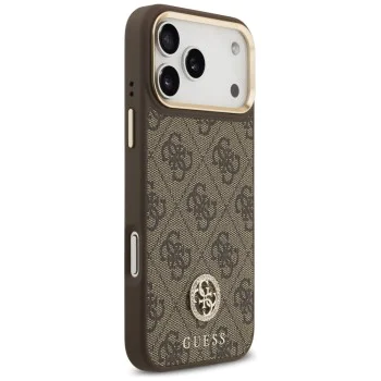 Калъф за iPhone 17 Pro Max - Guess - Hardcase 4G Strass Logo MagSafe (GUHMP17XP4GRMDEW) - Кафяв
