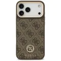 Калъф за iPhone 17 Pro Max - Guess - Hardcase 4G Strass Logo MagSafe (GUHMP17XP4GRMDEW) - Кафяв
