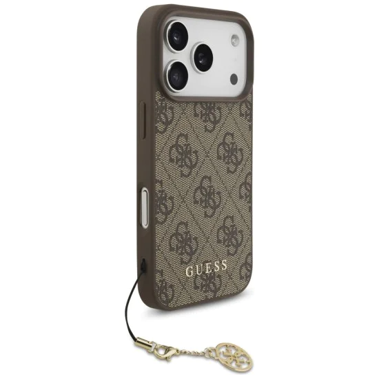 Калъф за iPhone 17 Pro - Guess - Hardcase 4G Charm Cradle MagSafe (GUHMP17LGF4GCW) - Кафяв