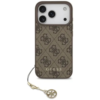 Калъф за iPhone 17 Pro - Guess - Hardcase 4G Charm Cradle MagSafe (GUHMP17LGF4GCW) - Кафяв