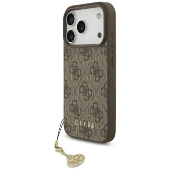 Калъф за iPhone 17 Pro - Guess - Hardcase 4G Charm Cradle MagSafe (GUHMP17LGF4GCW) - Кафяв