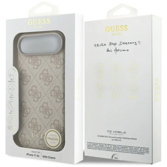 Калъф за iPhone 17 Air - Guess - Hardcase 4G Charm Cradle MagSafe (GUHMP17MGF4GCP) - Розов