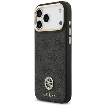 Калъф за iPhone 17 Pro Max - Guess - Hardcase 4G Strass Logo MagSafe (GUHMP17XP4GRMDEK) - Черен