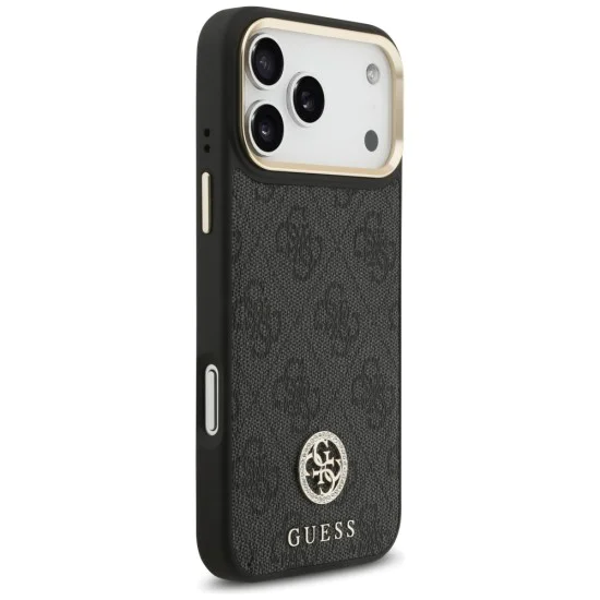 Калъф за iPhone 17 Pro Max - Guess - Hardcase 4G Strass Logo MagSafe (GUHMP17XP4GRMDEK) - Черен
