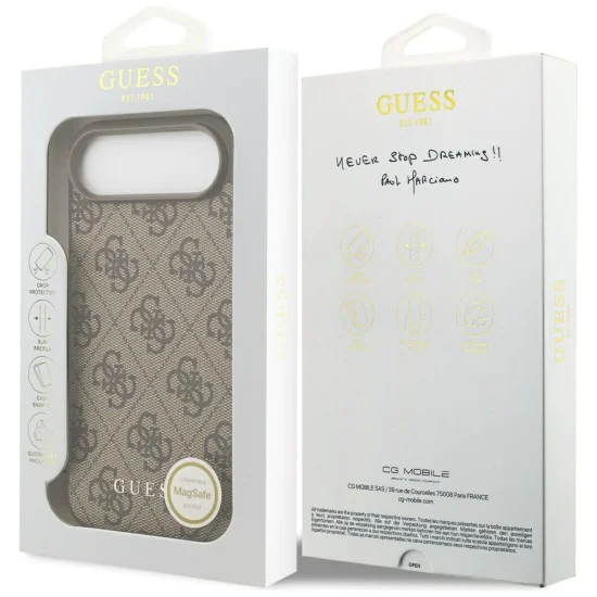Калъф за iPhone 17 Air - Guess - Hardcase 4G Charm Cradle MagSafe (GUHMP17MGF4GCW) - Кафяв