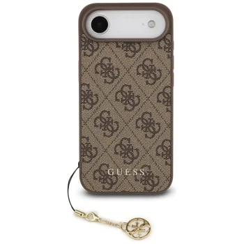 Калъф за iPhone 17 Air - Guess - Hardcase 4G Charm Cradle MagSafe (GUHMP17MGF4GCW) - Кафяв