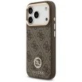 Калъф за iPhone 17 Pro - Guess - Hardcase 4G Strass Logo MagSafe (GUHMP17LP4GRMDEW) - Кафяв