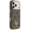 Калъф за iPhone 17 Pro - Guess - Hardcase 4G Strass Logo MagSafe (GUHMP17LP4GRMDEW) - Кафяв