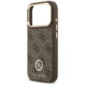 Калъф за iPhone 17 Pro - Guess - Hardcase 4G Strass Logo MagSafe (GUHMP17LP4GRMDEW) - Кафяв