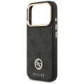 Калъф за iPhone 17 Pro - Guess - Hardcase 4G Strass Logo MagSafe (GUHMP17LP4GRMDEK) - Черен