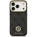 Калъф за iPhone 17 Pro - Guess - Hardcase 4G Strass Logo MagSafe (GUHMP17LP4GRMDEK) - Черен