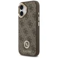 Калъф за iPhone 17 - Guess - Hardcase 4G Strass Logo MagSafe (GUHMP17SP4GRMDEW) - Кафяв