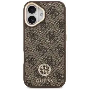 Калъф за iPhone 17 - Guess - Hardcase 4G Strass Logo MagSafe (GUHMP17SP4GRMDEW) - Кафяв