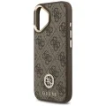 Калъф за iPhone 17 - Guess - Hardcase 4G Strass Logo MagSafe (GUHMP17SP4GRMDEW) - Кафяв