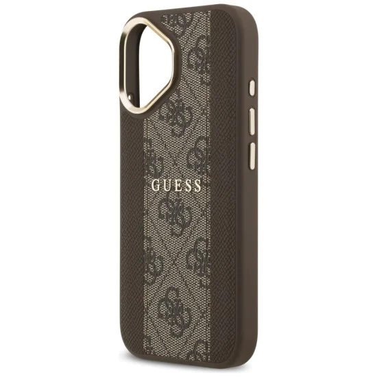 Калъф за iPhone 17 - Hardcase 4G Stripe MagSafe - Guess - Кафяв