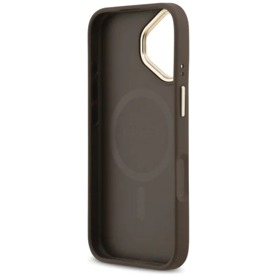 Калъф за iPhone 17 - Hardcase 4G Stripe MagSafe - Guess - Кафяв