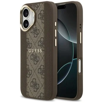 Калъф за iPhone 17 - Hardcase 4G Stripe MagSafe - Guess - Кафяв